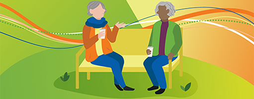 Image of two people sitting on a bench