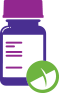Graphic of medication bottle and pill