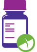 Graphic of medication bottle and pills