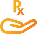 Graphic of hand offering a prescription